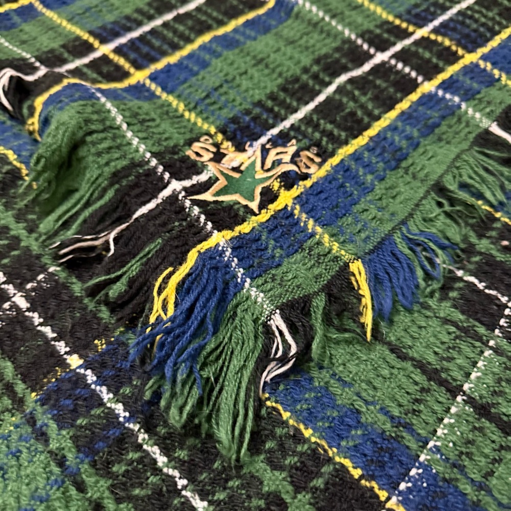 Northwest Green and Blue Plaid Scarf with Fringe